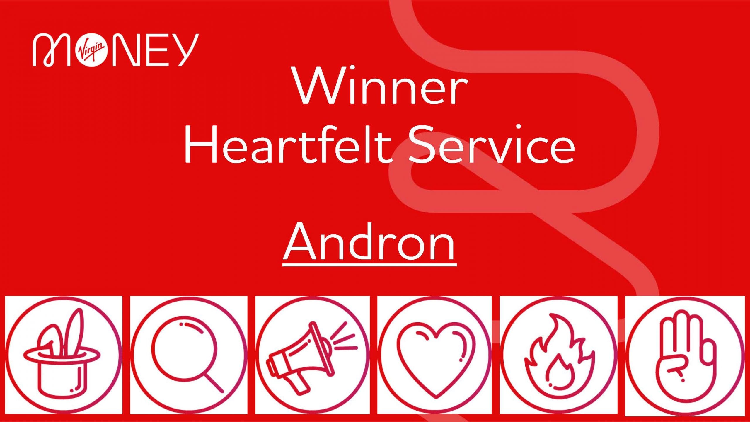Andron certificate for heartfelt service award