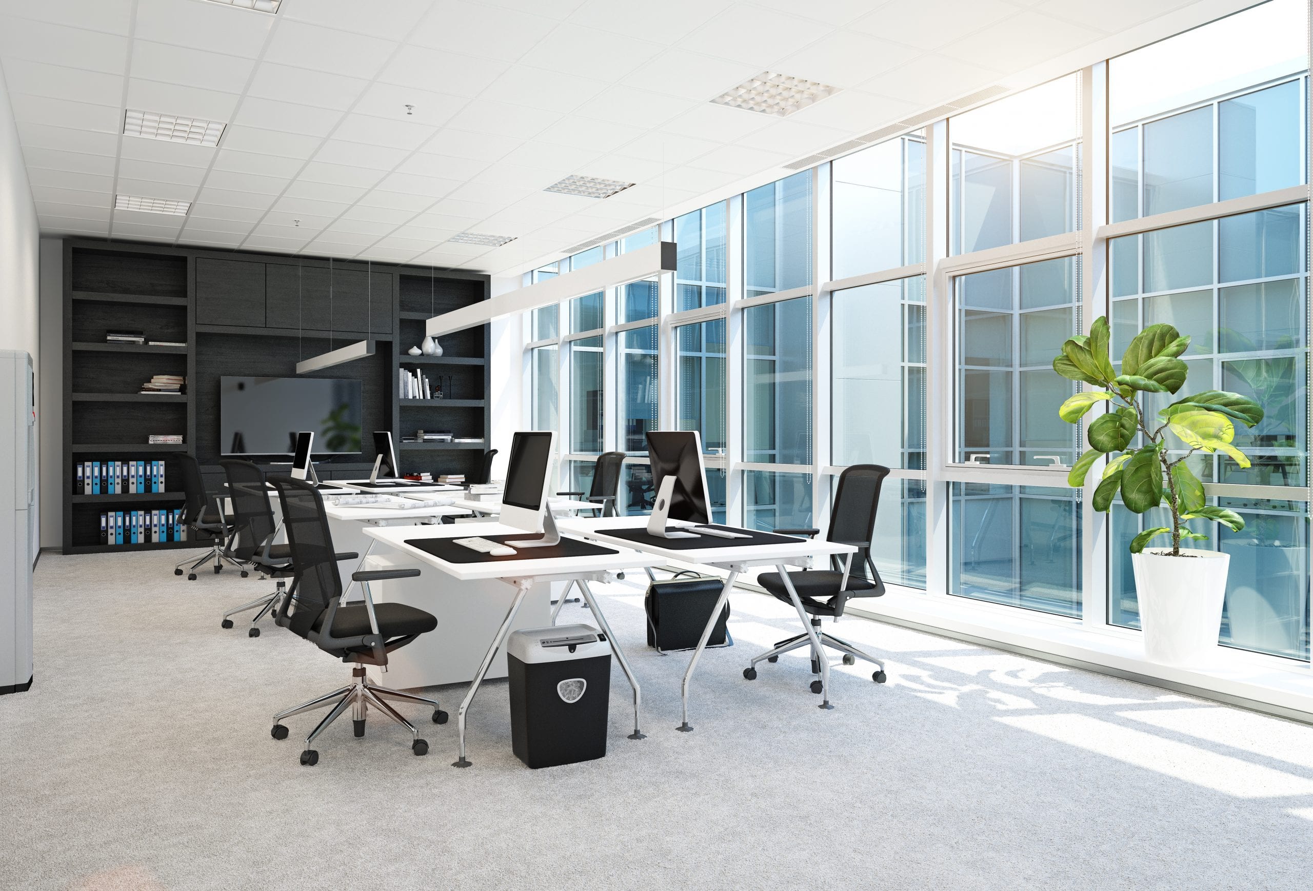 Clean modern office space